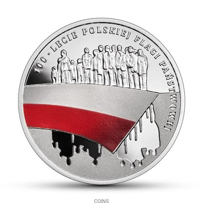 10 zł 100-lecie polskiej flagi państwowej