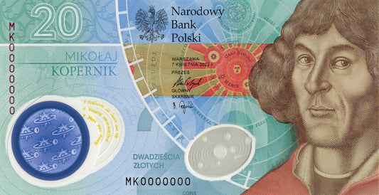 20 zł Mikołaj Kopernik 2023 - banknot polimer