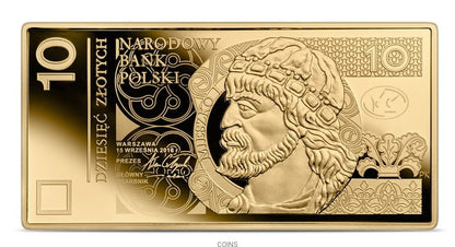 10 zł Polskie banknoty obiegowe złota moneta