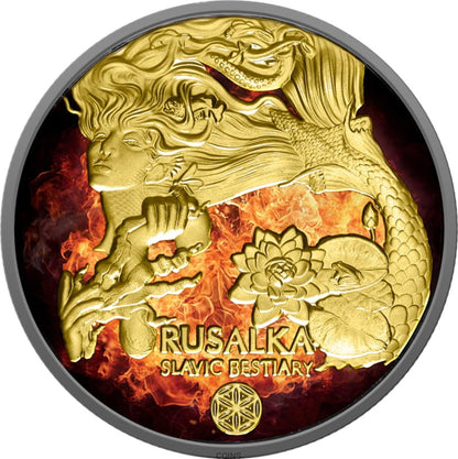 1000 FRANKÓW PŁONĄCA RUSAŁKA 2 uncje Ag999